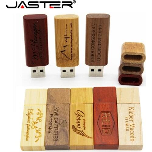 JASTER (1 PCS free LOGO) Wooden memory Stick bamboo wood usb flash drive pen drive pendrive 8gb 16gb 32GB 64GB wedding gift