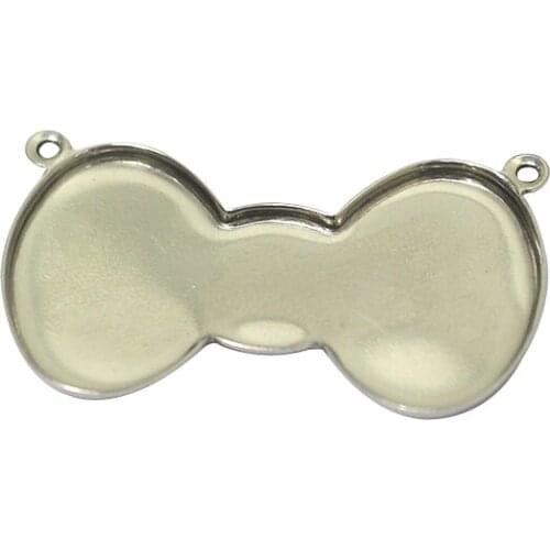 Beadsnice Stainless Steel Cabochon Tray Pendant for Bracelet Making Star Heart Connector Tray Setting 38707