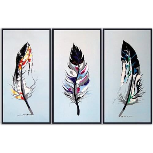 Oil painting 100% Hand painted Home decor High quality feather painting art pictures