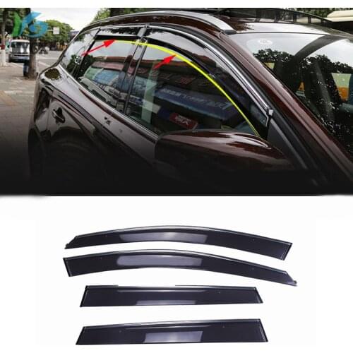 For VOLVO XC60 XC 60 10-15 ABS Plastic Exterior Window Visors Awnings Rain Sun Deflector Guard Vent Cover 4PCS Car Accessories