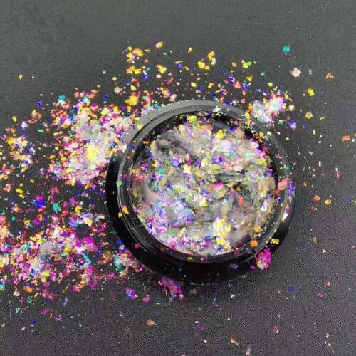 Beautiful Aurora White Chameleon Flakes Chrome Pigment Nail Powder Glitter Sequins Makeup Face Nail Art Decoration Manicure DIY