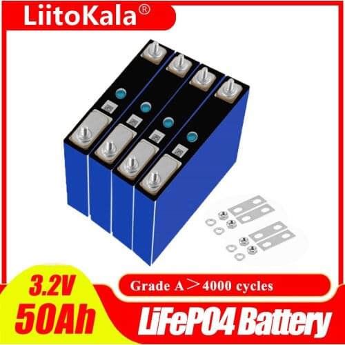 LiitoKala 3.2v 50Ah lifepo4 cells 3.2v lifepo4 lithium batteries for electric bike battery pack solar energy system