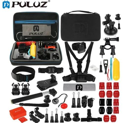 PULUZ For GoPro Diving Surfing 53-in-1 Accessories Kits Chest Strap Mount Buckle Wrist Strap Extendable with Large Storage Bag