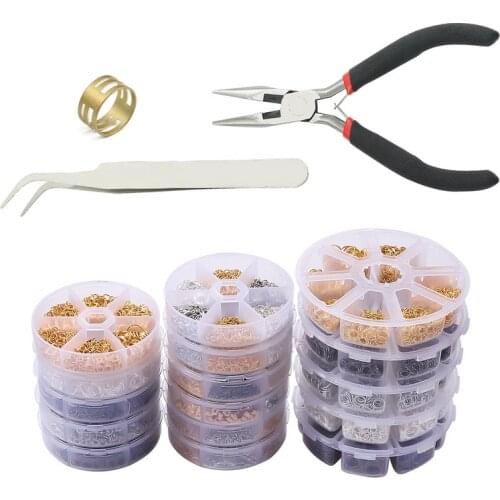 Jewelry Findings Tool Set open jump ring/Lobster clasp/Tail chain/Clip buckle/Drop Kit/Earring hooks/ for DIY Jewelry Making