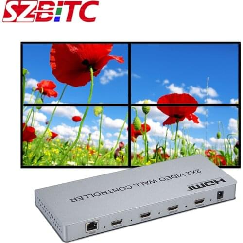SZBITC video wall controller 2x2 1x2 1x3 1x4 3x1 2x1 1080P 4 in 1 out DVI Audio Splitter Converter with Remote Control