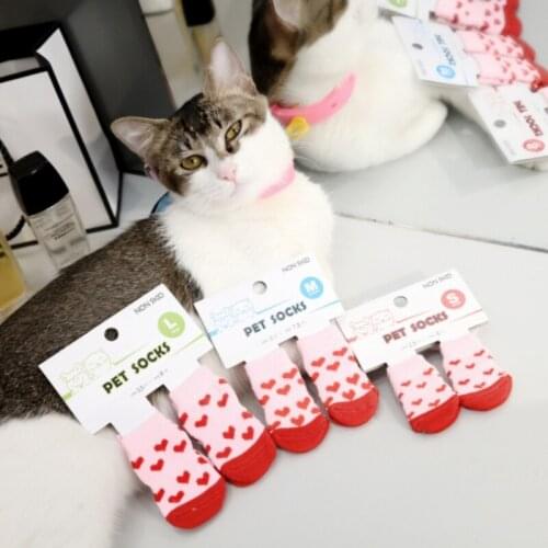 Cat Dog Socks Kitten Puppy Elastic Anti Slip Warm Claw Paws Wear Indoor Polyester Pet Supplies Cat Dog Socks Kitten Puppy Elasti
