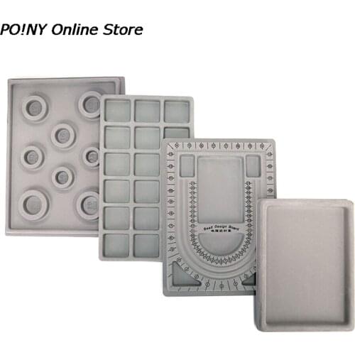 New Gray Flocked Bead Board Bracelet Necklace Beading DIY Jewelry Making Organizer Tray Design DIY Craft Tool Accessories