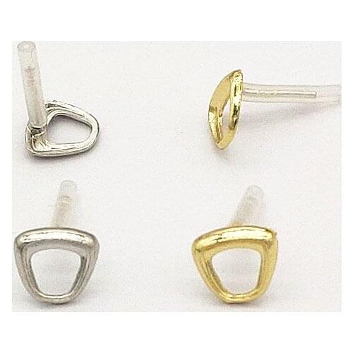 New arrival! 100pcs Zinc Alloy Trapezoid Ear Stud For Handmade Earrings DIY Parts,Jewelry Accessories Findings&Components