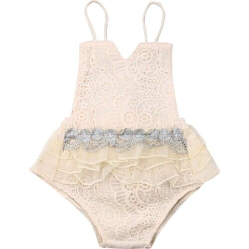 0-24M Princesses Newborn Baby Girls Clothes Lace Ruffle Romper Dress One-Pieces Outfit