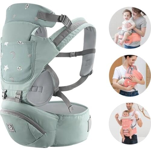 3-in-1 Baby Carrier with Hip Seat Lumbar Support Waist Stool for 0-36 Months Newborn Infants Toddlers Breathable Detachable