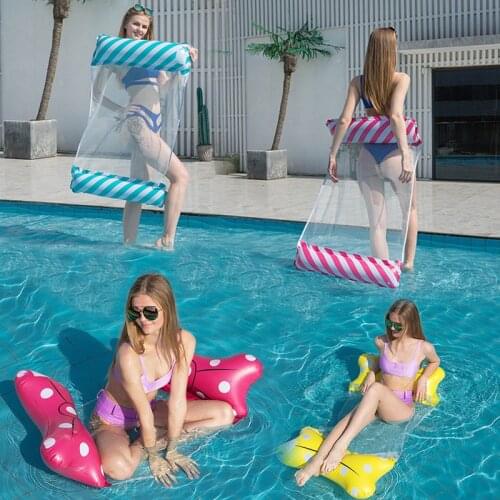 Floating Water Hammock Inflatable Float Lounger Swimming Mattress Swim Pool Toy Foldable Water Sports Lounge Bed Swimming Ring