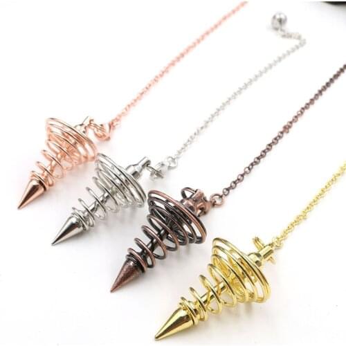 Reiki Pendant Necklace Metal Pendulum for Dowsing Divination Reiki Healing Spiritual Wicca Women Men Amulet Charm Jewelry 2019