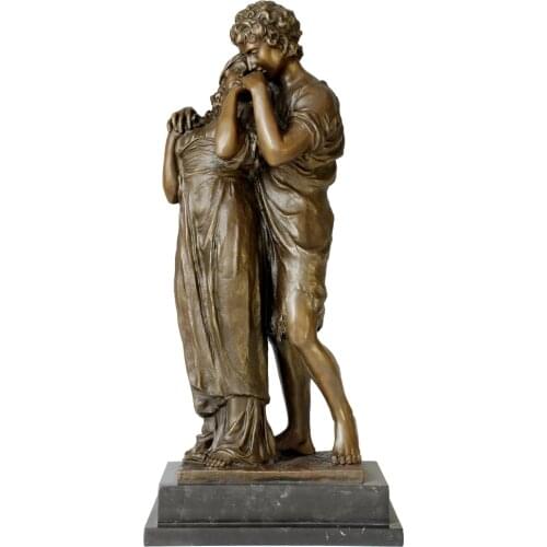Romantic Lovers Bronze Sculpture Young Couple Statue Modern Art Wonderful Anniversary Gift Home Decor Large