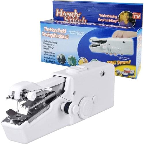 Mini Handheld Manual Sewing Machine Mini Portable Handy Home Sewing Quick Hand-Held Single Stitch Handmade DIY Tool