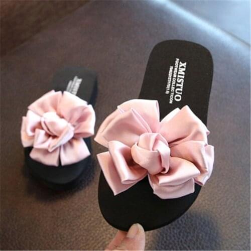 Girls Sandals Toddler Kid Slippers Rubber Child Home Shoes Flowers Princess Non-slip Slides for Girls Large Outdoor Shoes