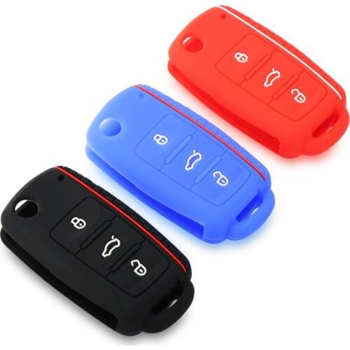 Silicone car key cover case shell fob for VW Golf Bora Jetta POLO GOLF 5 6 Passat For Skoda Octavia A5 Fabia For SEAT Ibiza Leon