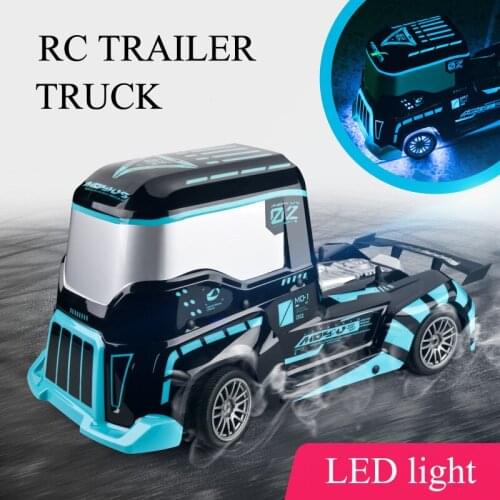 Remote Control heavy Truck Kids Electric Toy Car drift Big Rc Container Truck Trailer head RC Truck Model Toy with LED light