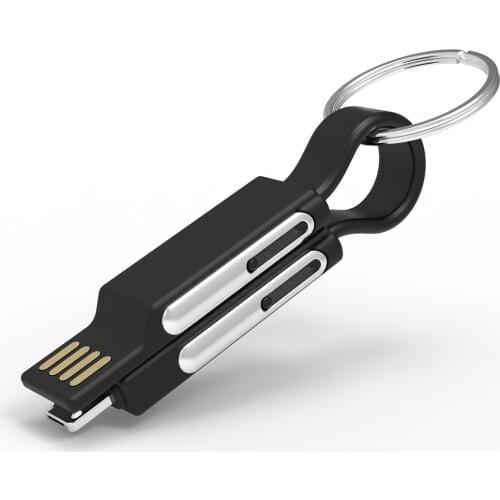 4 in 1 Charging Cable - Ultra Portable Charging/Sync Keychain Cable Compatible with Micro USB and USB Type c Devices
