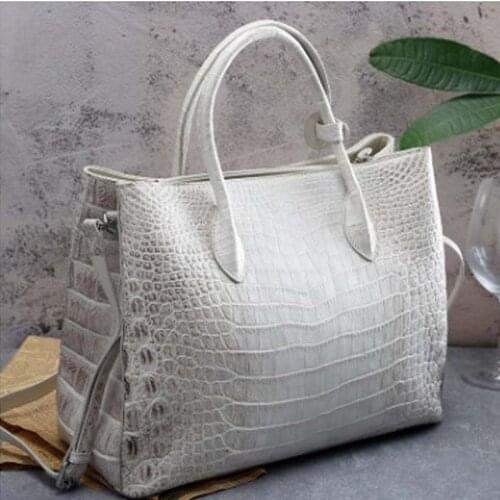 Ourui true crocodile belly female package The Himalayan white women handbag