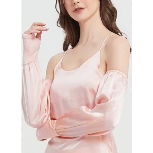 Pure Silk Gloves Sunscreen Cuff For Women Thin Summer UV Protection Cycling And Driving 100% Mulberry Silk Armguard Gloves