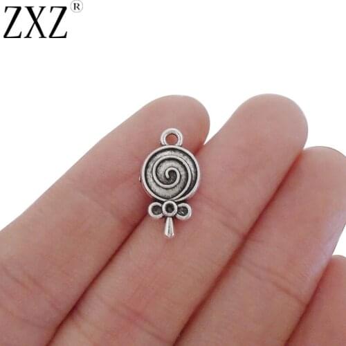 ZXZ 20pcs Sugar Candy Lollipop Charms Pendant Beads For DIY Necklace Bracelet Jewelry Making Findings 18x10mm