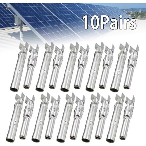 10 Pairs Solar Panel Cable Connector Male Female Connector Terminal Pin Solar PV Connector Pin Dustproof