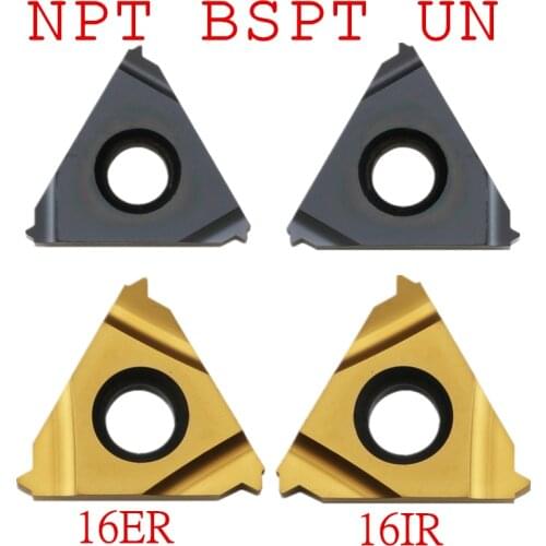 10PCS 16ER 16IR 11.5/14/18/27NPT 11/14/19/28BSPT 8/10/12/14/16/18/20/24UN ,Indexable Tungsten Carbide Threading Lathe Inserts