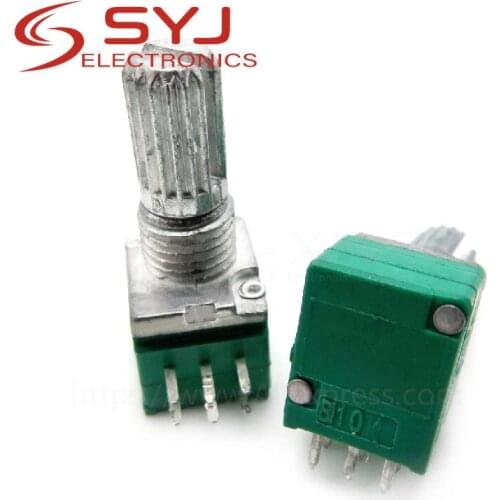 2pcs/lot RK097G 5K 10K 20K 50K 100K 500K B5K with a switch audio 6pin shaft 15mm amplifier sealing potentiometer In Stock