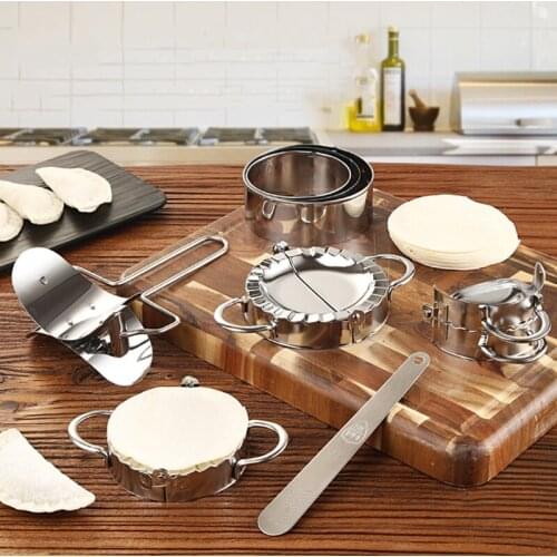 Stainless Steel Dumpling Maker 3 Pcs Small Medium and Large Dumpling Mold Dough Press Cutter Wrapper Pie Crimper Pastry 85DA