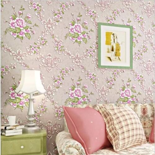 Beibehang 3D three-dimensional garden wallpaper non-woven carving European-style home improvement bedroom wall background