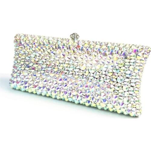 AB crystal diamond Plaid Evening Bags Ladies Wedding Dress Handbags Women party bridal Clutch Bag Purse Clutches bags Bride