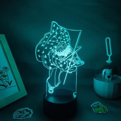 Agatsuma Zenitsu Demon Slayer Anime Figure Led Neon Night Lights Kimetsu No Yaiba RGB Birthday Gifts Lava Lamp Manga Taber Decor
