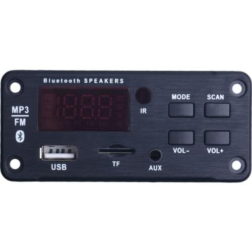 Wireless Bluetooth 5.0 MP3 WMA Decoder Board Audio Module Support USB TF AUX FM Audio Radio Car MP3 Speaker 12V Car Accessories