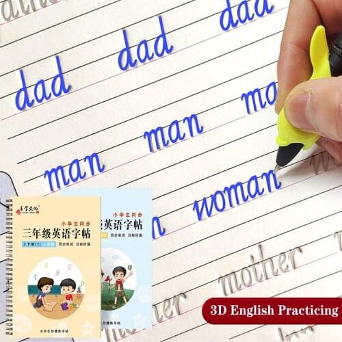 2 Pcs/Set Childrens English Copybook For Calligraphy Books For Kids Word Handwriting Writing Learning English Practice Copybook