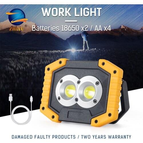 ZHIYU Led Portable Spotlight 3000lm Super Bright Led WorkLight Rechargeable for Outdoor Camping Led Flashlight Use 18650 Battery