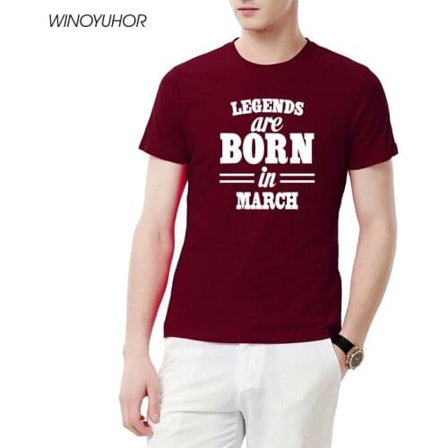 2020 New Summer Legends Are Born In March Funny Birthday Gift Tshirt Mens Fashion Short Sleeve T Shirt Hipster Tops