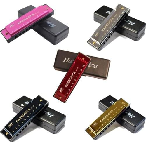 Titanium copper core 10-hole blues harmonica student early childhood education puzzle Orff musical instrument toy harmonica
