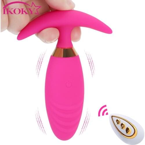 IKOKY Wearable Dildo Vibrator 10 Speeds Clitoris Stimulation G Spot Massager Sex Toys for Women Luminous Wireless Remote