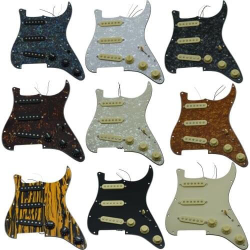 KAISH Various Loaded SSS Pickguard for Strat Prewired ST Pickguard with Pickups for Strat Fits for Fender