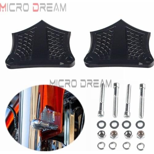 0.39" Black Motorcycle Front Fender Brackets Spacer Kit For Harley 30" Touring Road King FLHR & OEM 49mm Lowers 2014- 2018 2019