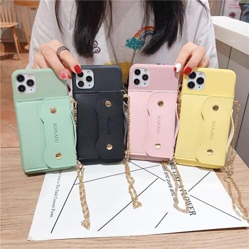 XXx Leather Wallet Chain soft case for iphone 12 Mini 11 Pro Max 7 8 plus X XR XS Max Cover