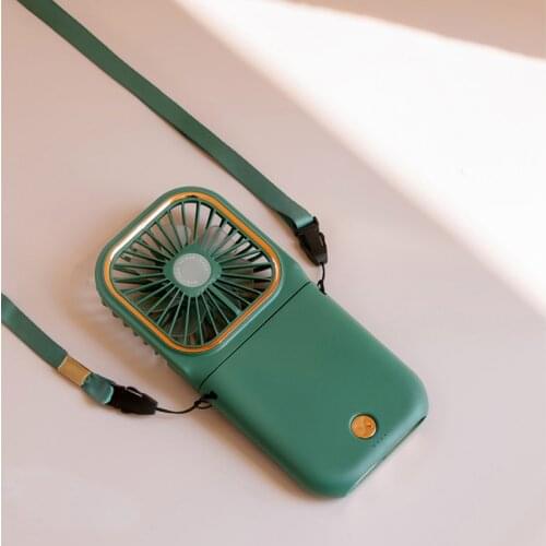 Mini Neck Hand Held Pocket Fan with Lanyard Mobile Phone Holder USB Rechargeable Desk Portable Fan Outdoor Travel Fans