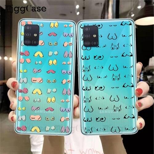 Boobs Art Print Soft phone Case For Samsung Galaxy A21 s A10 A20 A30 A50 A40 A51 A71 A70 A80 A01 Sexy woman Silicone Cover Coque