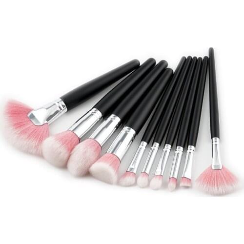 2017 New 10pcs/set Eye Shadow Foundation Eyebrow Brush Makeup Brush Tool 3 colors available Cosmetics Makeup Brush Beauty Set