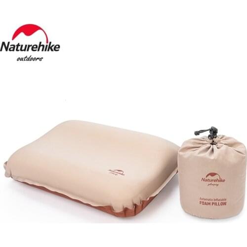 Naturehike New Comfortable Automatic Inflatable Foam Pillow Outdoor Camping Sleeping Mat Pillow Portable Folding Air Pillow