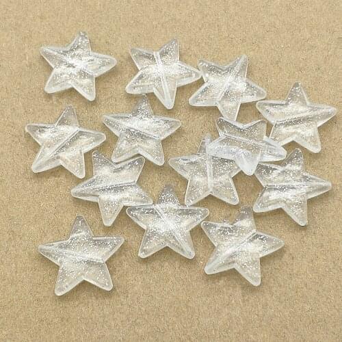 New arrival!21x22mm450pcs Clear Built-in Powder Star Beads for Handmade Necklace Earring DIY Parts,Jewelry Findings & Components