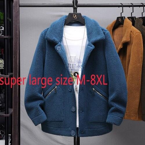 New Arrival Autumn Winter Style Young Men Fashionable Casual Double Sided Granular Fleece Coat Loose Plus Size M-5XL 6XL 7XL 8XL