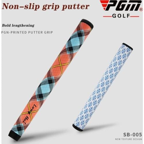New Arrivals! PGM Golf Grip Non-slip Pusher Fashion Plaid/blue White Grip Straight Bold Slanting Tower Long Type Feel Super Good