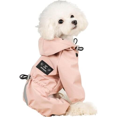 Dog raincoat pet cat dog clothes waterproof breathable reflective raincoat pet products jumpsuit for dogs Fashion comfort 2021