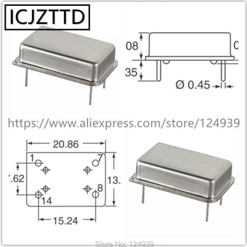 Full size 3.3V 5V 3.579545MHZ 3.579545M 3.579MHZ 3.579M 3.579545 3.6864MHZ 3.6864M 3.6864 DIP-14 4Pins OSC 20.86mmx13.20mm